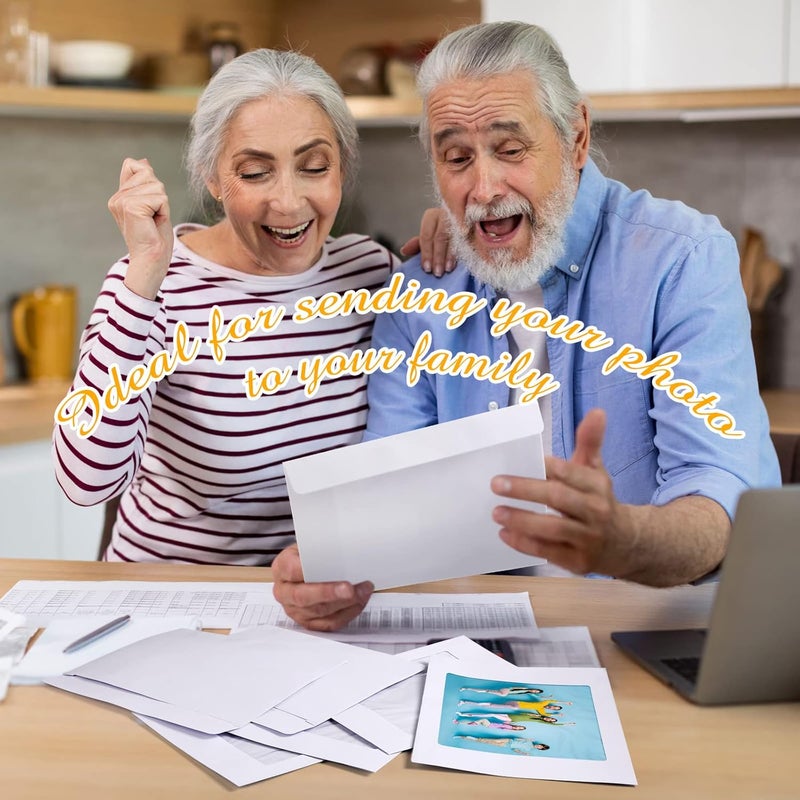Fainne 100 قطعة أظرف كاملة الوجه ورق 37 رطل كتيب أظرف بيضاء مع نافذة كاملة واضحة للصور الكتالوج المجلات الكتيبات الشهادات تقويم الشركة (9 × 12 بوصة) - Image 5